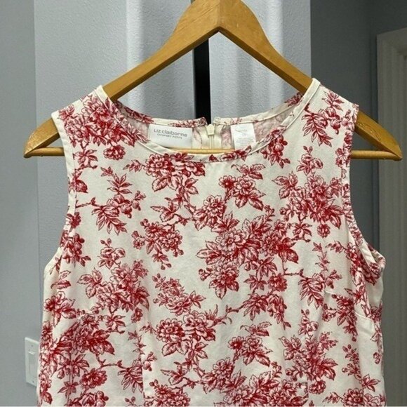 Sport By Liz Claiborne Floral Dress Mini Res White Cottagecore Farmhouse Sz 10 - Picture 2 of 6